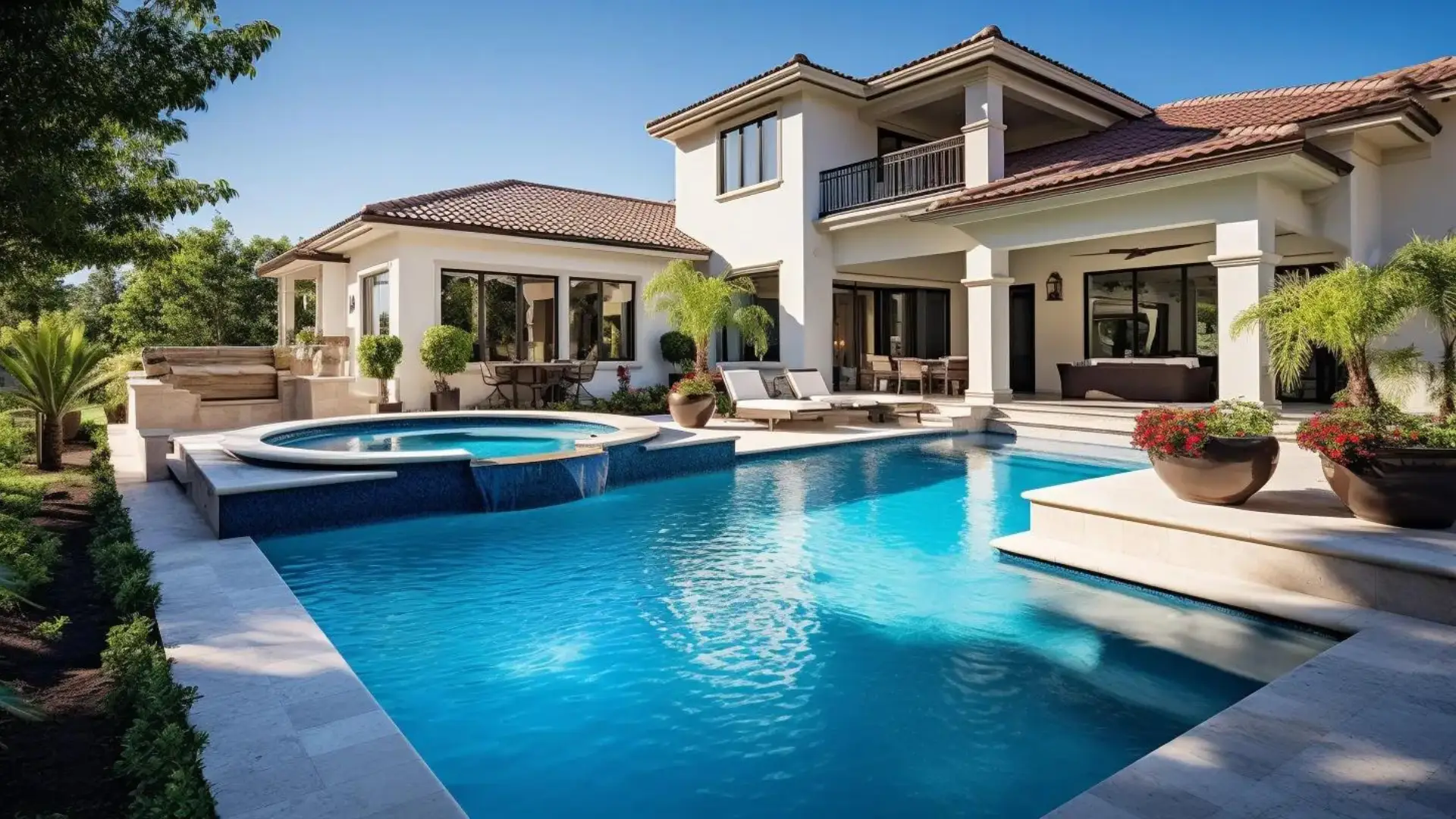 Luxury backyard pool